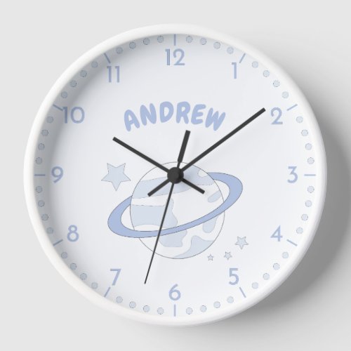 Personalizable Vector Planets Art Nursery Clock