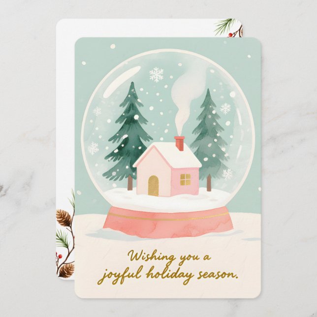 Personalizable Vintage  Flat Holiday Card  (Front/Back)