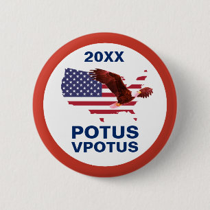 Personalizable Vote Potus Eagle Button