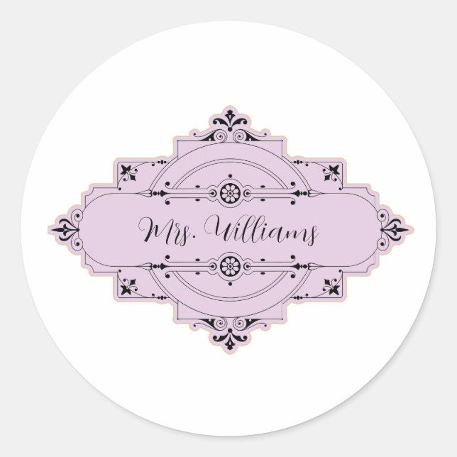 Personalizable wedding bride classic round sticker (Front)