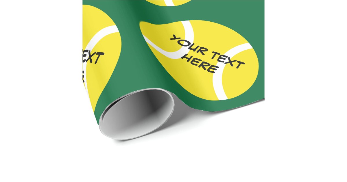 Personalizable wrapping paper with tennis balls Zazzle