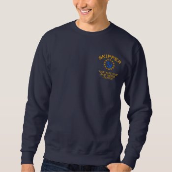 Personalizable Your Skipper Yacht Flag Embroidery Embroidered Sweatshirt by CaptainShoppe at Zazzle
