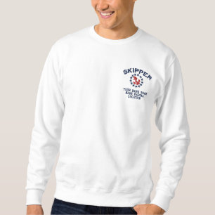 Personalizable Your Skipper Yacht Flag Embroidery Embroidered Sweatshirt