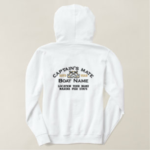 Personalizable Your YEAR and Names Captain's Mate Embroidered Hoodie