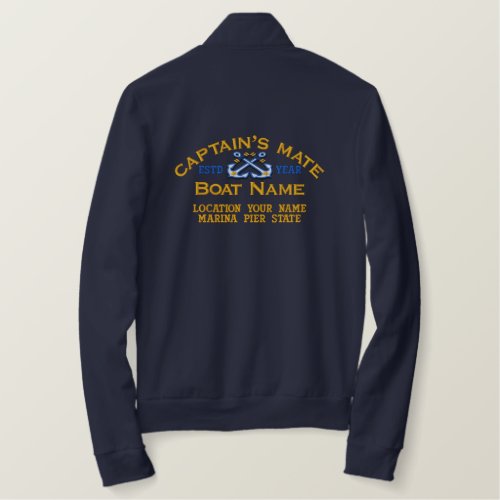Personalizable Your YEAR and Names Captain's Mate Embroidered Jacket