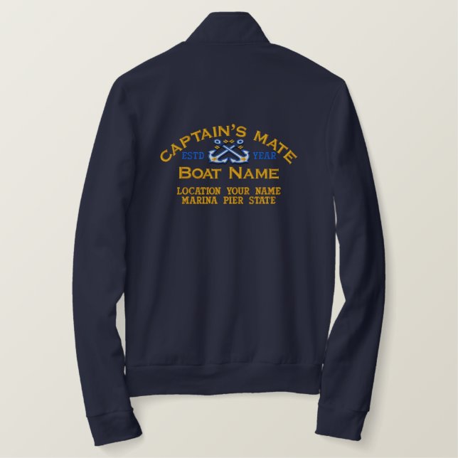 Personalizable Your YEAR and Names Captain's Mate Embroidered Jacket (Design Back)