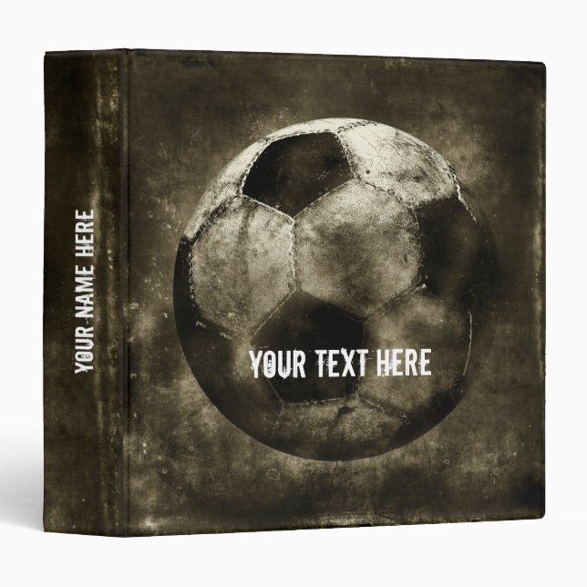 Personalizablev Grunge Soccer Binder (Front/Spine)