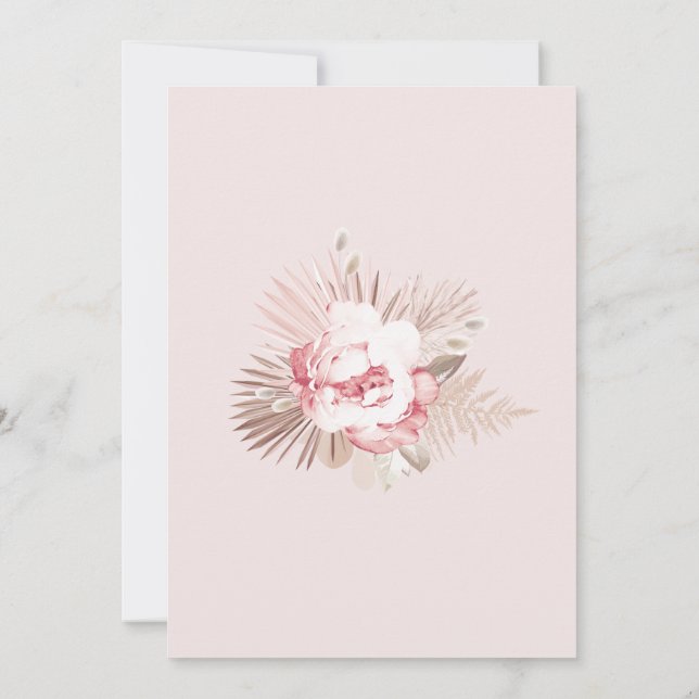 Personalizada de Bautizo para Niña con Flores Rosa Invitation