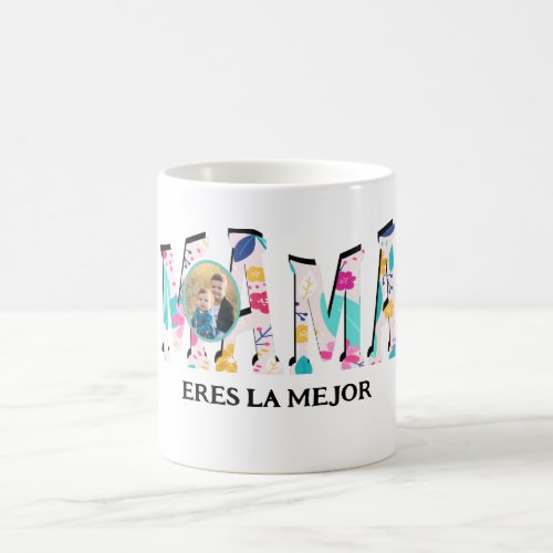  Personalizada Floral de  MAMA con  Foto y  Frase Coffee Mug