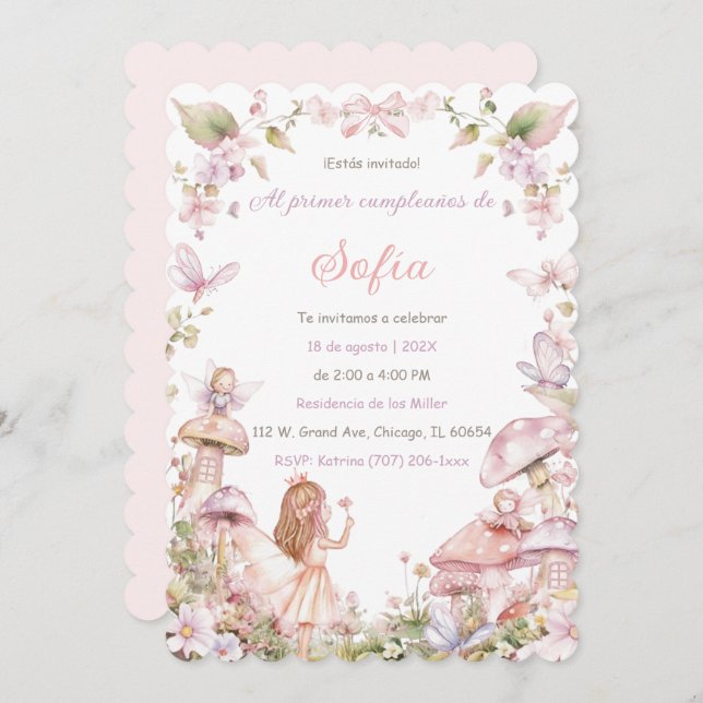  Personalizadas De Cumpleaños De Hadas Invitation (Front/Back)