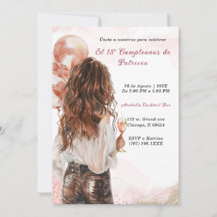 Personalizadas Para el 18º Cumpleaños en Español Invitation