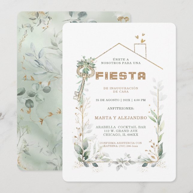 Personalizadas Para Inauguración y Cumpleaños Invitation (Front/Back)