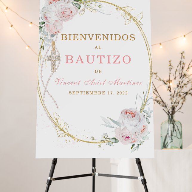 Personalizado Bienvenidos al Bautizo Sign (In Situ (Stand))