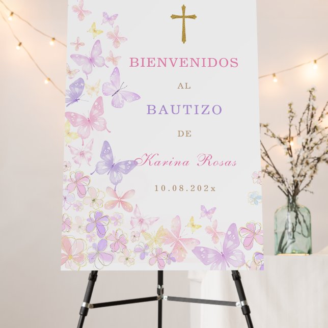 Personalizado Bienvenidos al Bautizo Sign (In Situ (Stand))