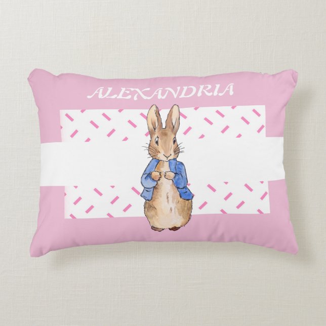 Personalization Peter the Rabbit Child's Name  Accent Pillow (Front)