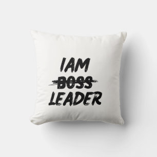 personalization Throw Pillow iam leader not boss
