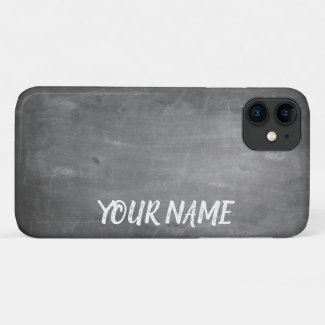 Personalization with name in chalkboard look iPhone 11 case