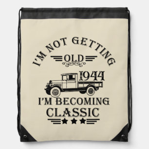 Personalizd eighty vintage 80th birthday party drawstring bag