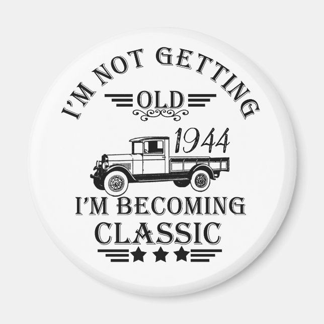 Personalizd eighty vintage 80th birthday party magnet (Front)