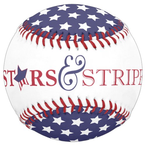 Personalizd Red White and Blue Striped Flag Softball