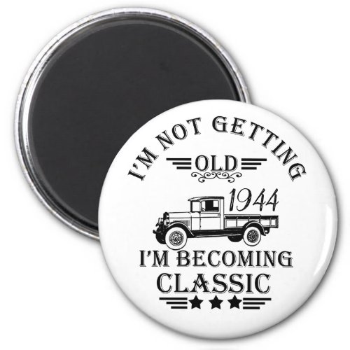 Personalizd vintage 80th birthday mens gift magnet