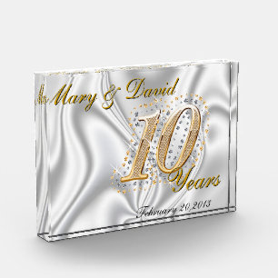 Personalize 10 Year Anniversary Acrylic Award