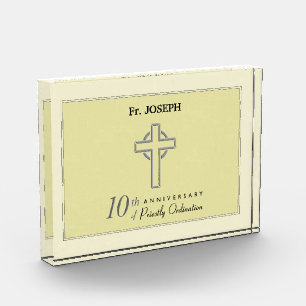Personalize, 10th Anniversary of Priest Embossed Acrylic Award