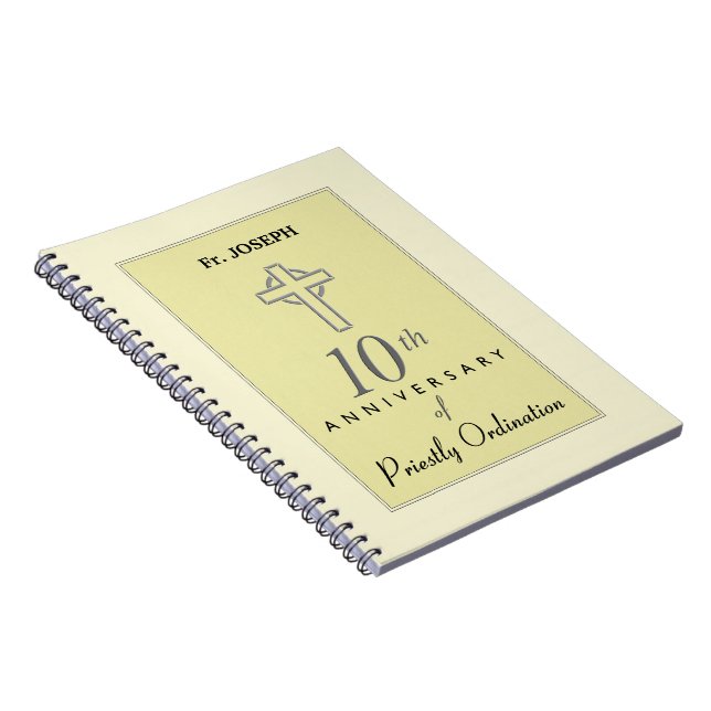 Personalize, 10th Anniversary of Priest Embossed Notebook (Right Side)