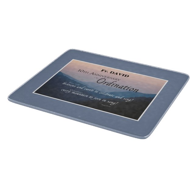 Personalize 10th Anniversary Ordination Congrats Cutting Board (Corner)