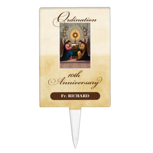 Personalize 10th Ordination Anniversary Angels Cake Topper