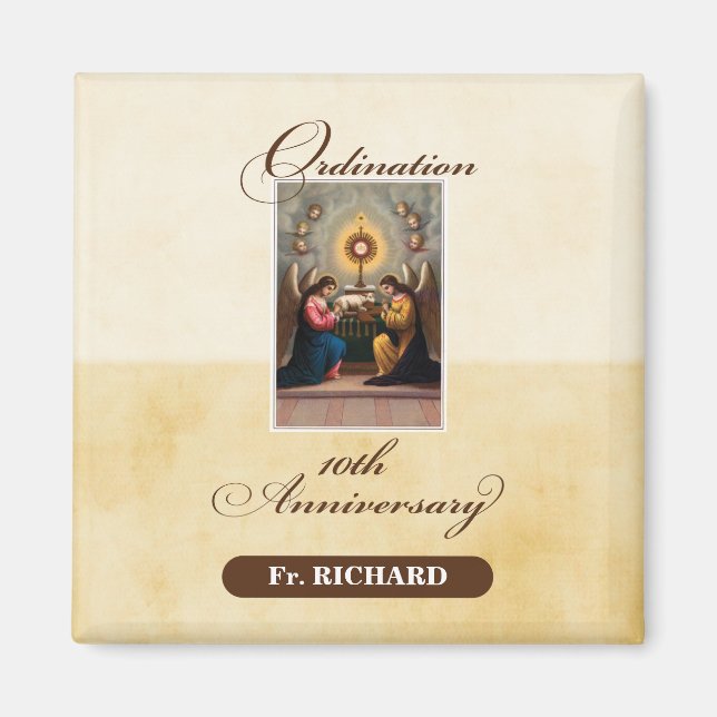 Personalize, 10th Ordination Anniversary Angels Magnet (Front)
