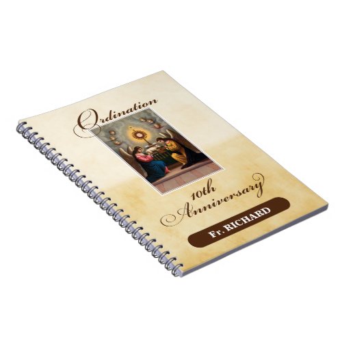 Personalize 10th Ordination Anniversary Angels Notebook