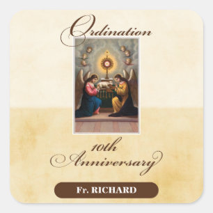 Personalize, 10th Ordination Anniversary Angels Square Sticker
