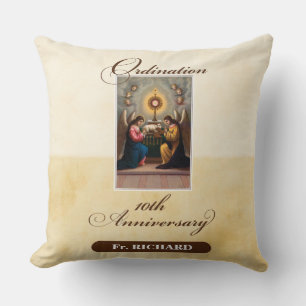Personalize, 10th Ordination Anniversary Angels Throw Pillow