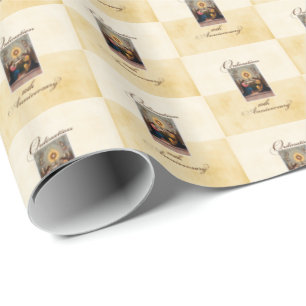 Personalize, 10th Ordination Anniversary Angels Wrapping Paper