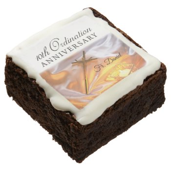 Personalize  10th Ordination Anniversary  Cross Brownie by Religious_SandraRose at Zazzle