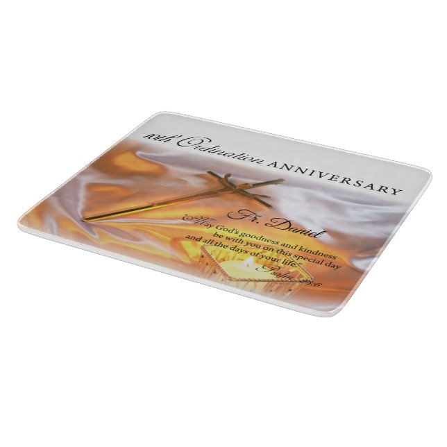 Personalize, 10th Ordination Anniversary, Cross Cutting Board (Corner)