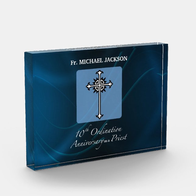 Personalize, 10th Ordination Anniversary of Priest Acrylic Award (Left)