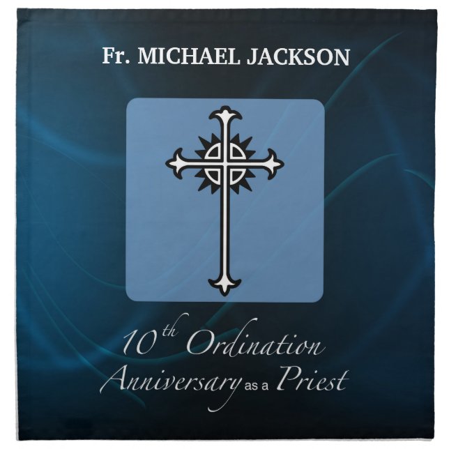 Personalize, 10th Ordination Anniversary of Priest Cloth Napkin (Front)