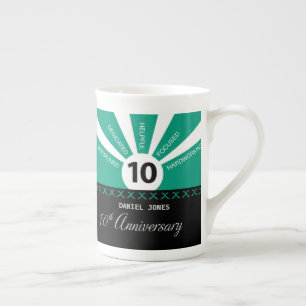 Personalize, 10th Year Employee Anniversary Bone China Mug