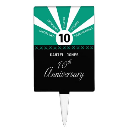 Personalize 10th Year Employee Anniversary Cake Topper