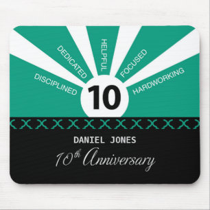 Personalize, 10th Year Employee Anniversary Mouse Pad
