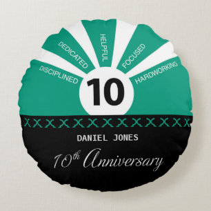 Personalize, 10th Year Employee Anniversary Round Pillow