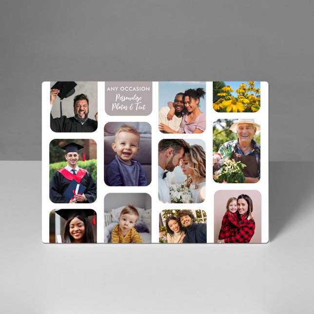  Personalize 11 Photos Modern Elegant Any Occasion Plaque (Creator Uploaded)