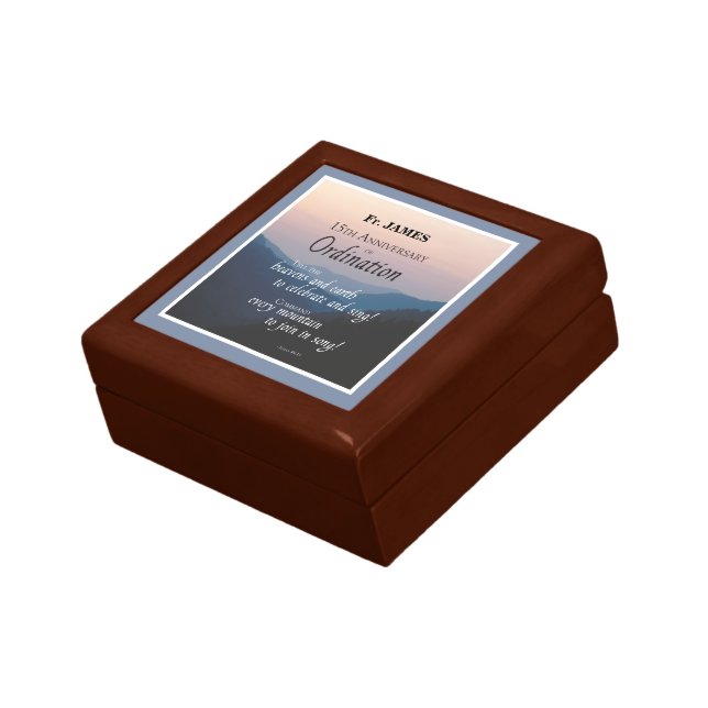 Personalize 15th Anniversary Ordination Congrats Gift Box (Side)