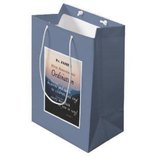 Personalize 15th Anniversary Ordination Congrats Medium Gift Bag