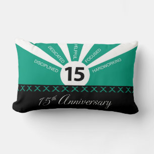 Personalize, 15th Yr Employee Business Anniversary Lumbar Pillow