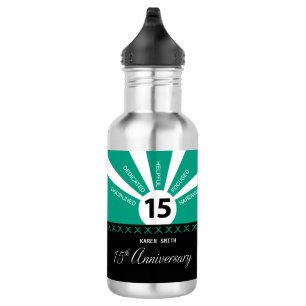 Personalize, 15th Yr Employee Business Anniversary Stainless Steel Water Bottle