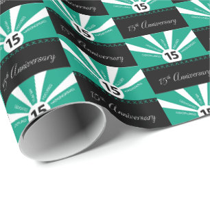 Personalize, 15th Yr Employee Business Anniversary Wrapping Paper