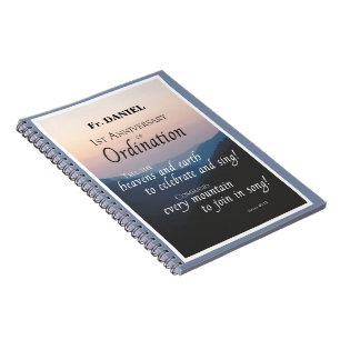 Personalize 1st Anniversary of Ordination Congrats Notebook